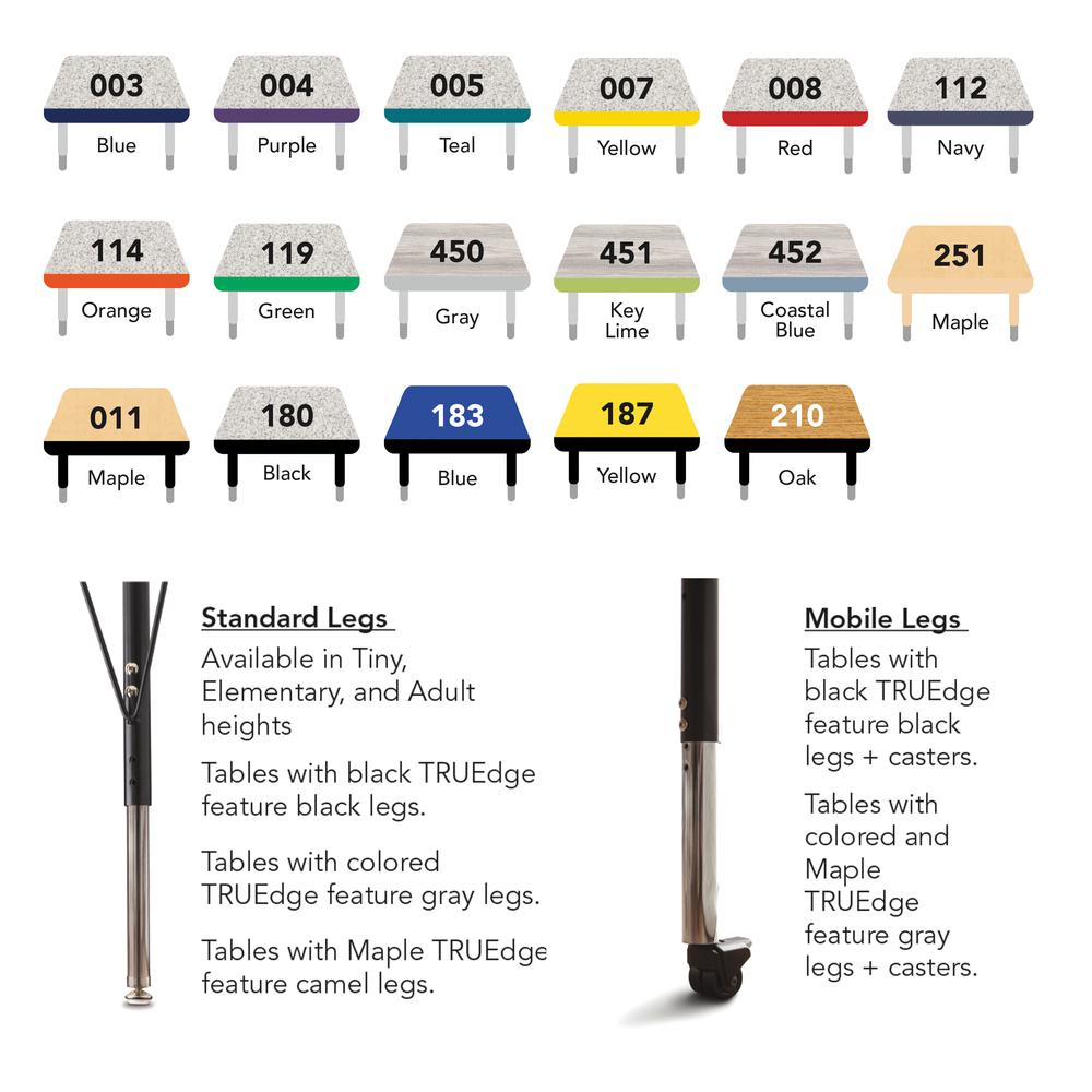 Round Activity Table - 42" Diameter, Mobile - Maple/Maple/Gray