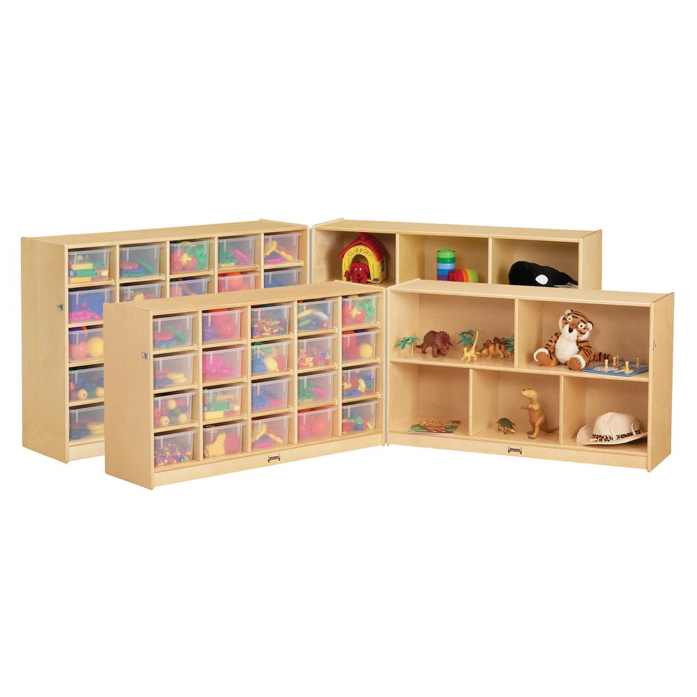 25 Cubbie-Tray Mobile Fold-n-Lock - with Clear Trays