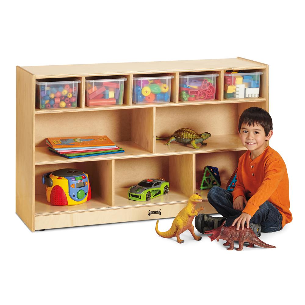 Low Combo Mobile Storage Unit - with Clear Bins