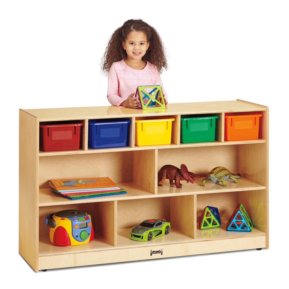 Low Combo Mobile Storage Unit - with Clear Bins
