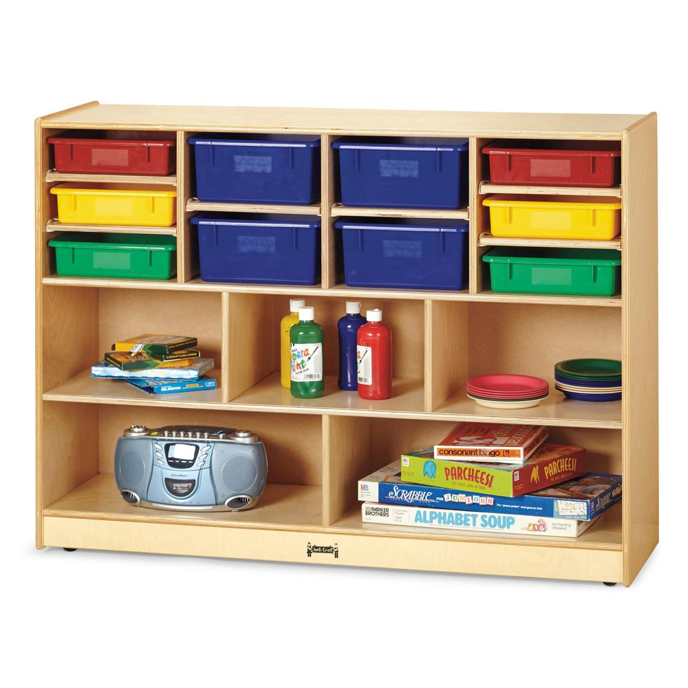 Super-Sized Combo Mobile Storage Unit - with Clear Bins