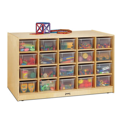 Double-Sided Island – Single + 20 Cubbie-Tray - with Clear Trays