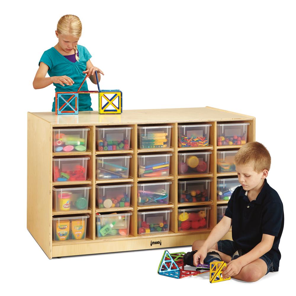 Double-Sided Island – Single + 20 Cubbie-Tray - with Clear Trays