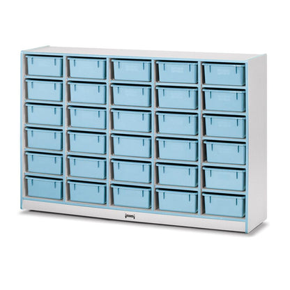 30 Tub Mobile Storage - with Tubs Coastal Blue