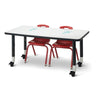 Berries® Rectangle Dry Erase Table - 36" x 24", Mobile - Write-n-Wipe/Black/Black