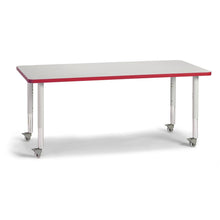 Rectangle Activity Table - 30" X 60", Mobile - Gray/Red/Gray