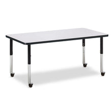 Rectangle Activity Table - 30" X 60", Mobile - Gray/Black/Black