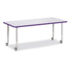 Rectangle Activity Table - 30" X 72", Mobile - Gray/Purple/Gray