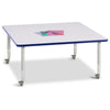 Square Activity Table - 48" X 48", Mobile - Gray/Purple/Gray