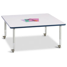 Square Activity Table - 48" X 48", Mobile - Gray/Navy/Gray