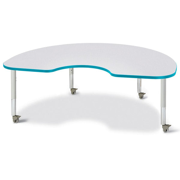 Kidney Activity Table - 48" X 72", Mobile - Gray/Teal/Gray