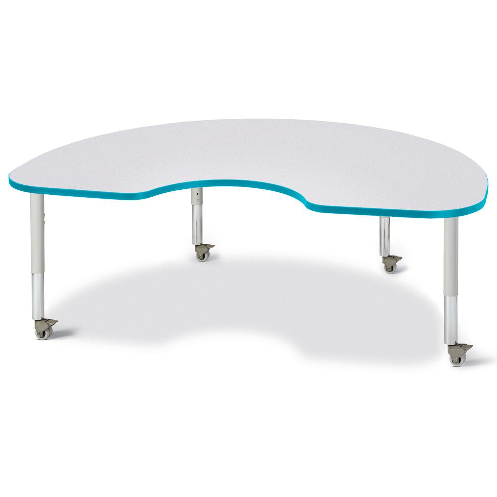 Kidney Activity Table - 48" X 72", Mobile - Gray/Teal/Gray