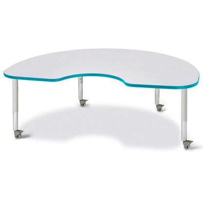 Kidney Activity Table - 48" X 72", Mobile - Gray/Teal/Gray