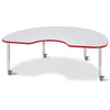 Kidney Activity Table - 48" X 72", Mobile - Gray/Red/Gray