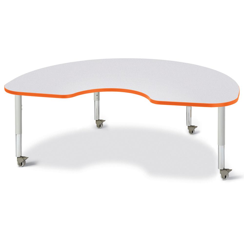 Kidney Activity Table - 48" X 72", Mobile - Gray/Orange/Gray