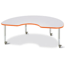 Kidney Activity Table - 48" X 72", Mobile - Gray/Orange/Gray