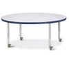 Trapezoid Activity Tables - 24" X 48", Mobile - Gray/Purple/Gray