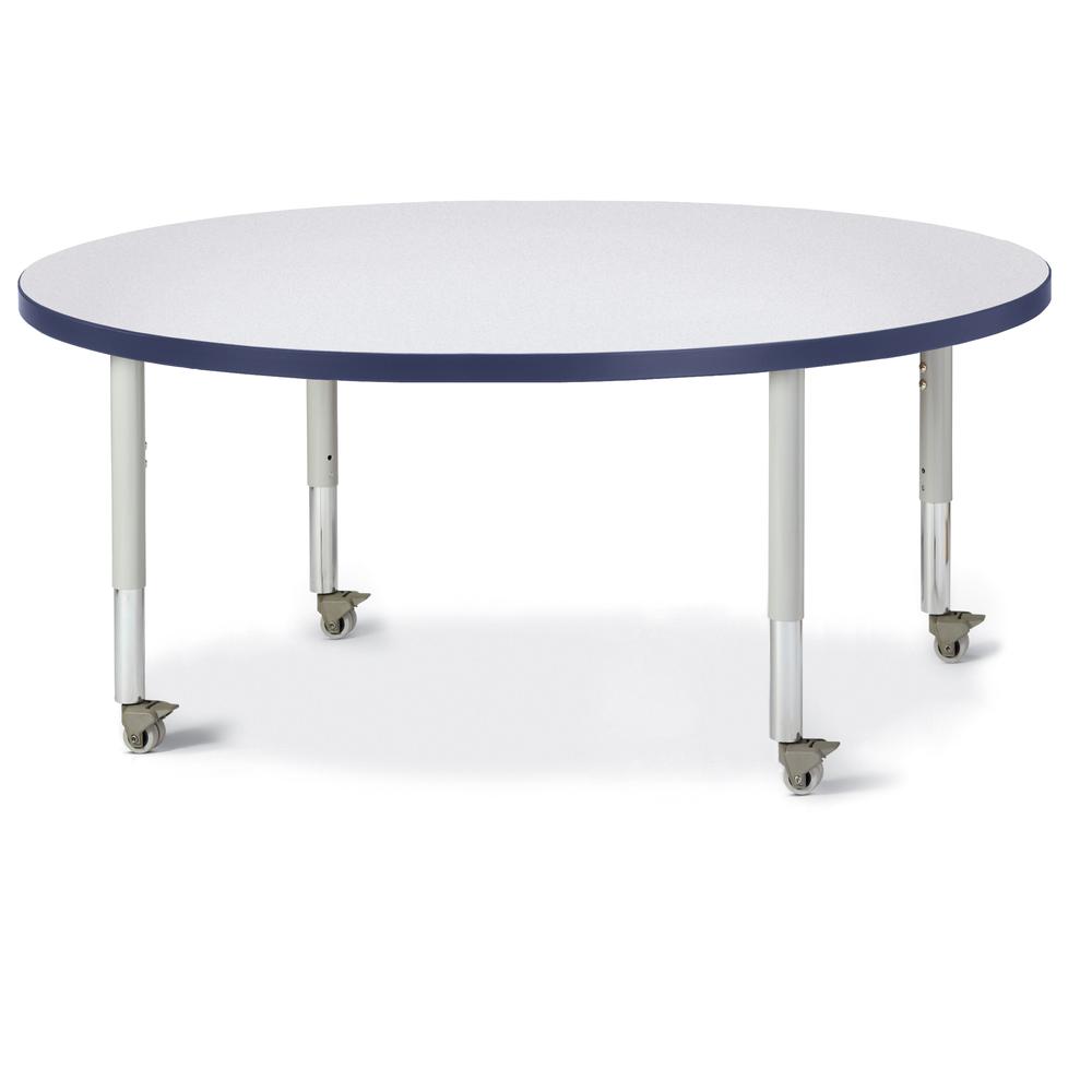 Trapezoid Activity Tables - 24" X 48", Mobile - Gray/Purple/Gray
