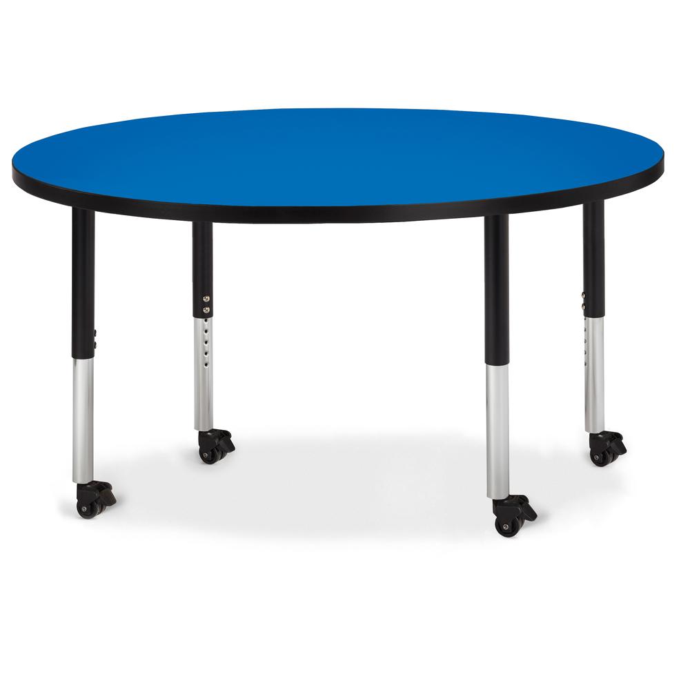 Trapezoid Activity Tables - 24" X 48", Mobile - Gray/Purple/Gray