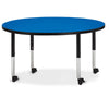 Trapezoid Activity Tables - 24" X 48", Mobile - Gray/Purple/Gray