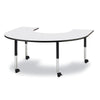 Horseshoe Activity Table - 66" X 60", Mobile - Gray/Black/Black