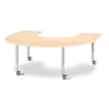 Horseshoe Activity Table - 66" X 60", Mobile - Maple/Maple/Gray
