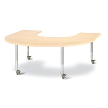 Horseshoe Activity Table - 66" X 60", Mobile - Maple/Maple/Gray