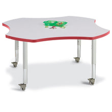 Four Leaf Activity Table - 48", Mobile - Gray/Red/Gray