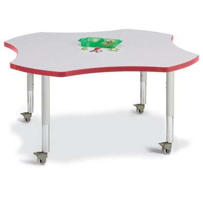 Four Leaf Activity Table - 48", Mobile - Gray/Red/Gray