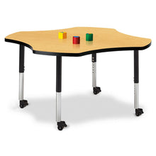 Four Leaf Activity Table - 48", Mobile - Maple/Black/Black