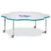 Six Leaf Activity Table - 60", Mobile - Gray/Teal/Gray