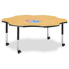 Six Leaf Activity Table - 60", Mobile - Oak/Black/Black