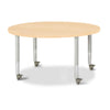 Round Activity Table - 42" Diameter, Mobile - Maple/Maple/Gray