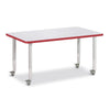 Rectangle Activity Table - 30" X 48", Mobile - Gray/Red/Gray