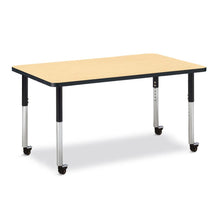Rectangle Activity Table - 30" X 48", Mobile - Maple/Black/Black