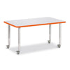 Rectangle Activity Table - 30" X 48", Mobile - Gray/Orange/Gray