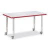 Rectangle Activity Table - 24" X 36", Mobile - Gray/Red/Gray