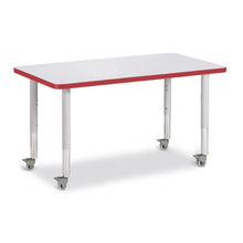 Rectangle Activity Table - 24" X 36", Mobile - Gray/Red/Gray