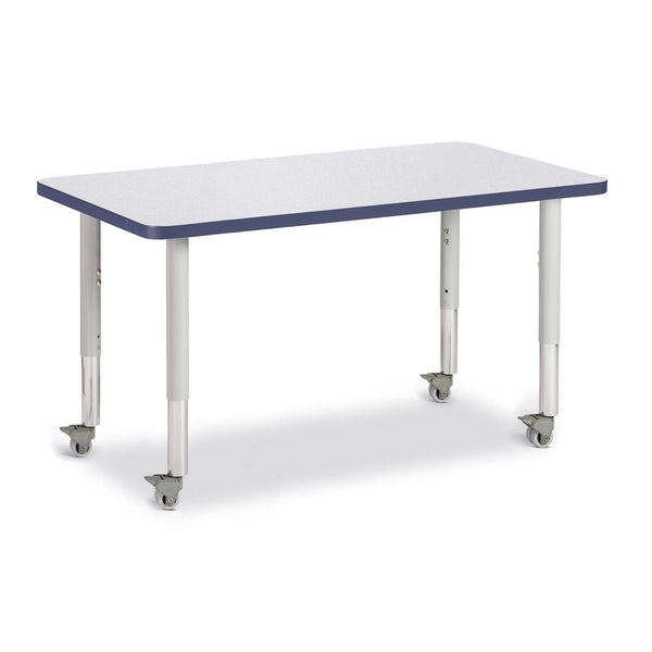 Rectangle Activity Table - 24" X 36", Mobile - Gray/Navy/Gray