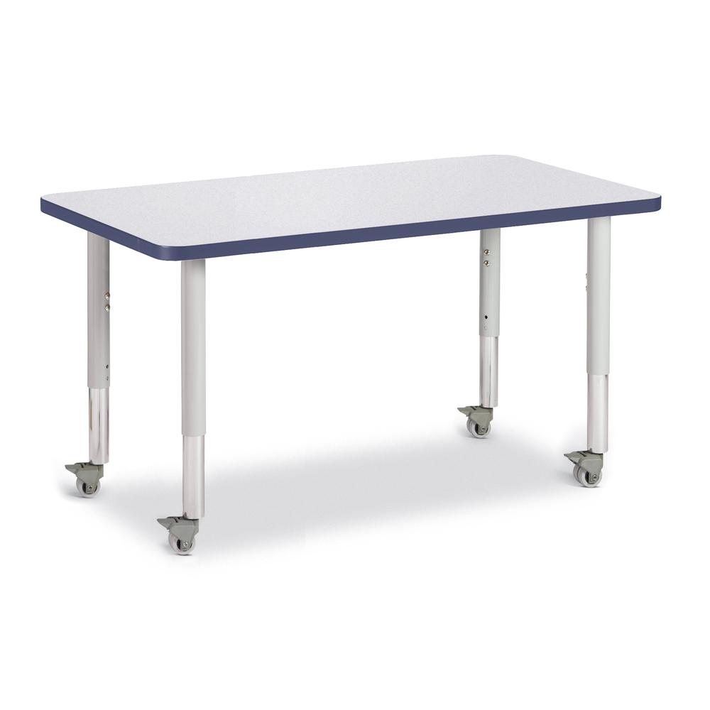 Rectangle Activity Table - 24" X 36", Mobile - Gray/Navy/Gray