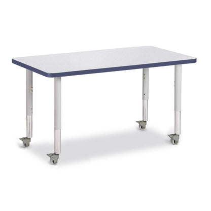 Rectangle Activity Table - 24" X 36", Mobile - Gray/Navy/Gray
