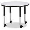 Round Activity Table - 36" Diameter, Mobile - Gray/Black/Black