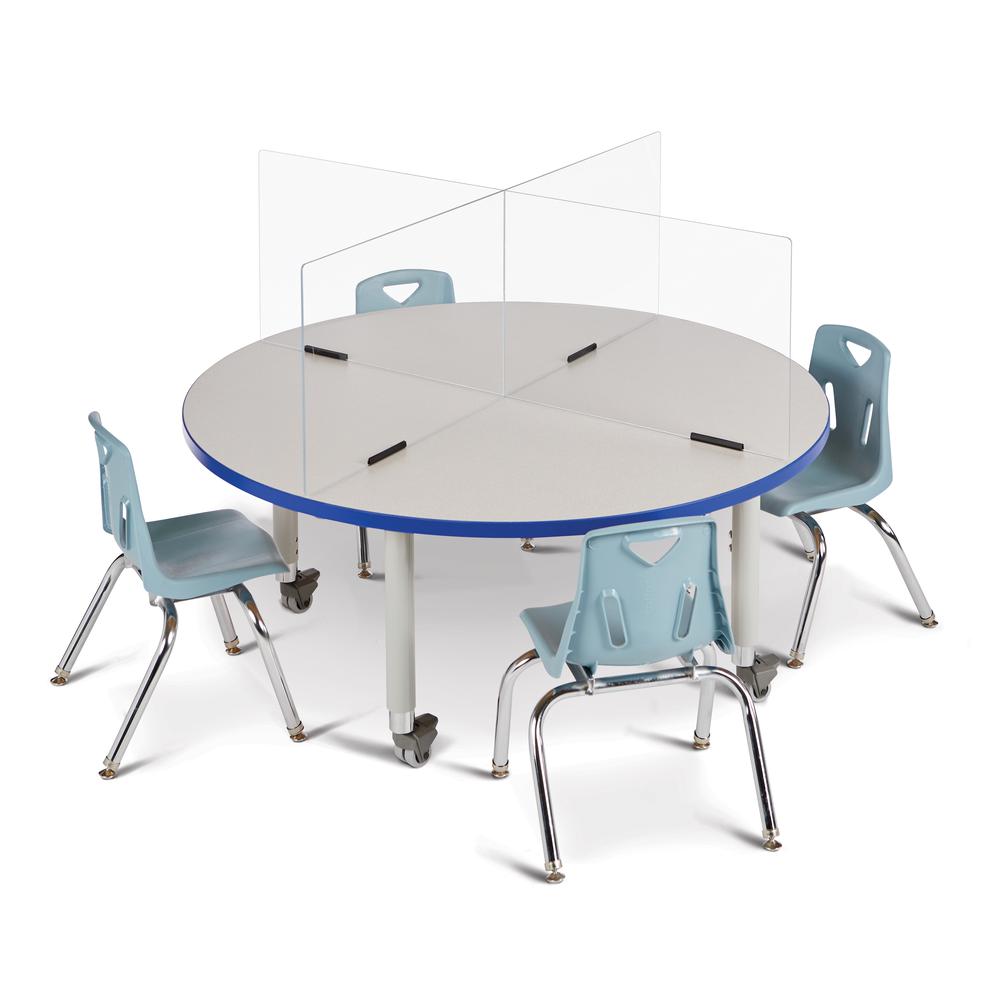 Round Activity Table - 42" Diameter, Mobile - Gray/Blue/Gray