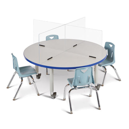 Round Activity Table - 42" Diameter, Mobile - Gray/Blue/Gray