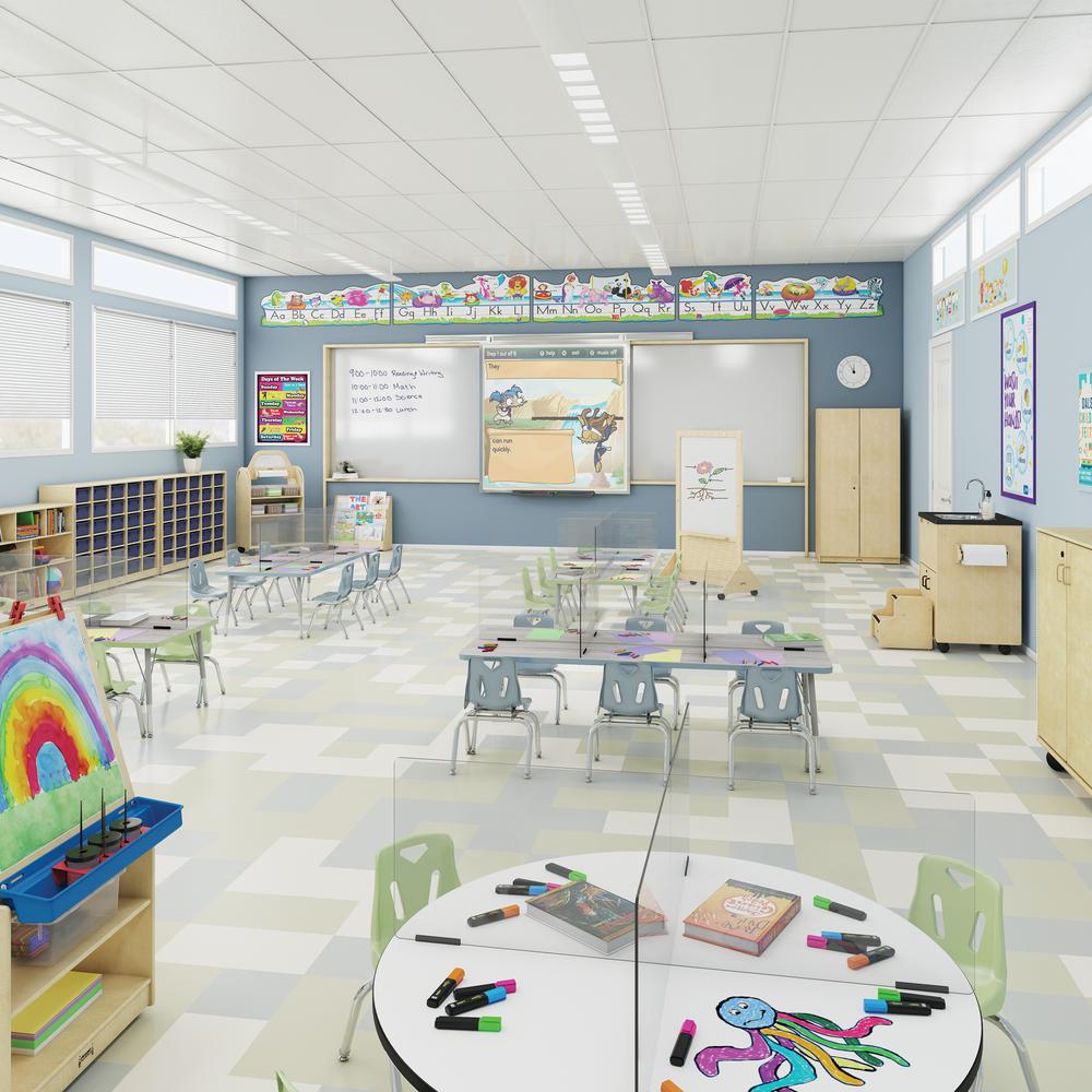 Berries® Round Dry Erase Table - 48" Diameter, Mobile - Write-n-Wipe/Black/Black