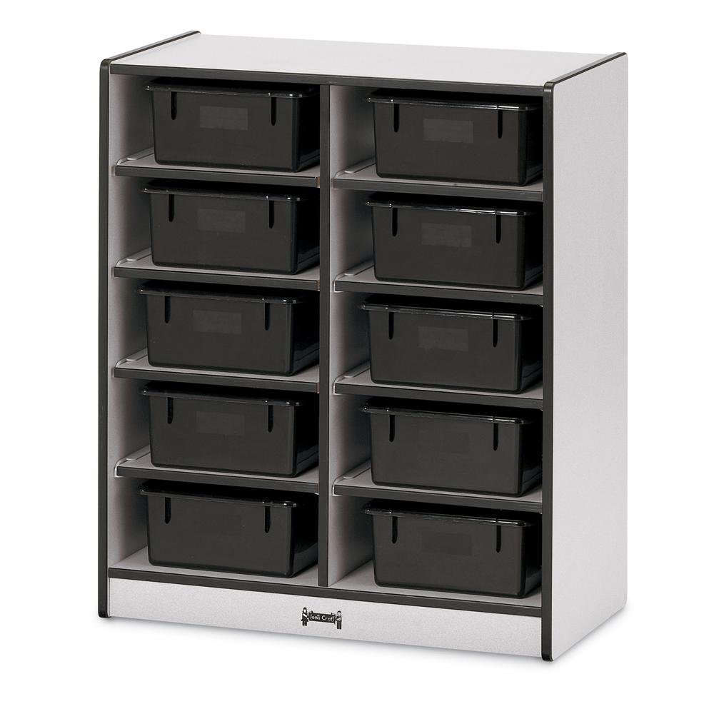 10 Tub Mobile Storage - with Colored Tubs