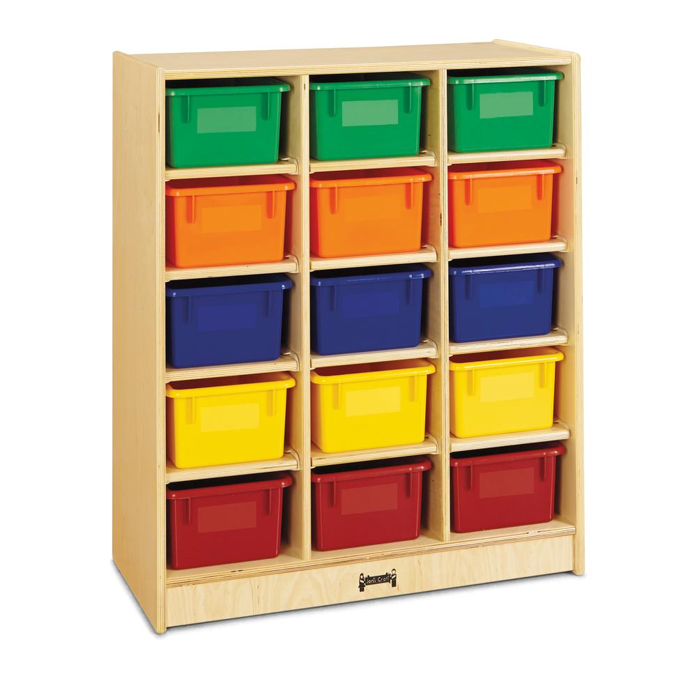 15 Cubbie-Tray Mobile Unit – with Colored Trays