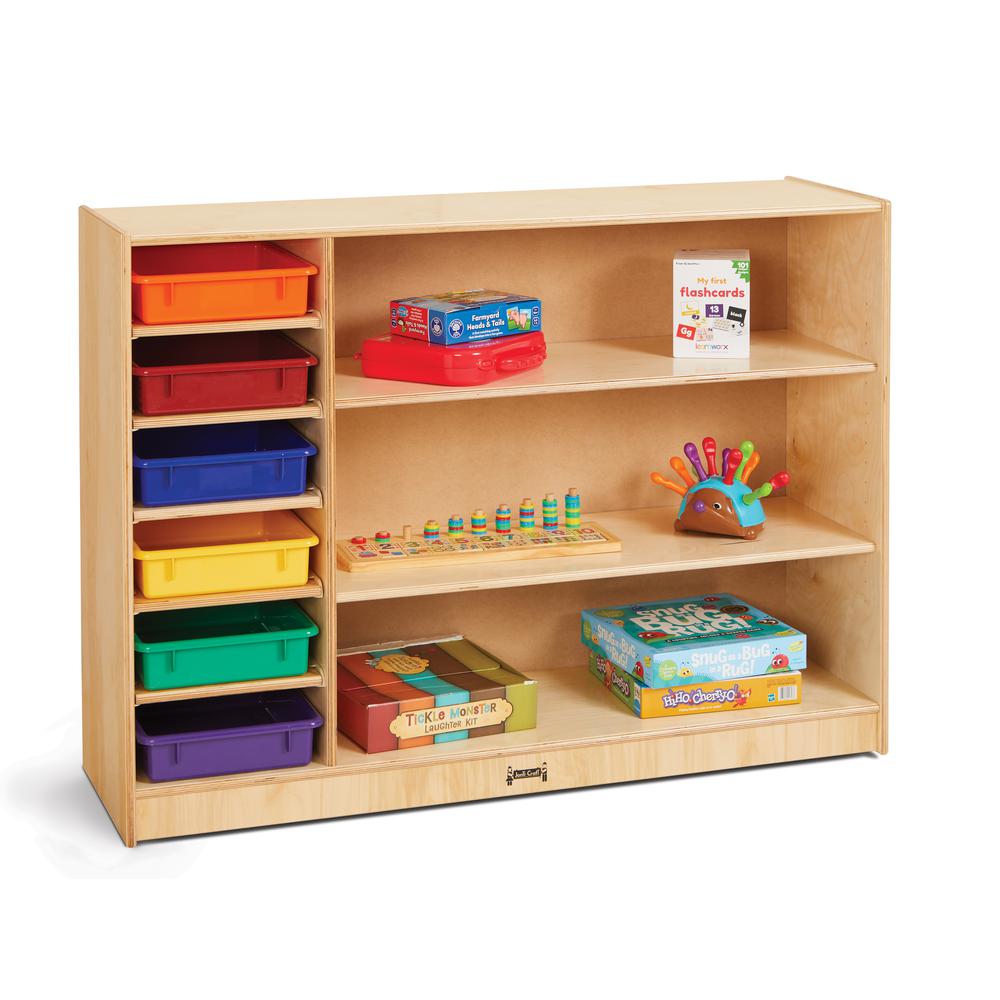 Adjustable Combo Mobile Straight-Shelf - with colored Paper-Trays