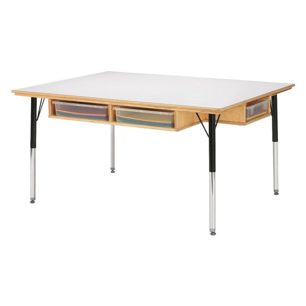 Table with Storage - 15" - 24" Ht - with Clear Paper-Trays