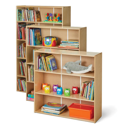 Short Adjustable Shelf Bookcase, Brown Color